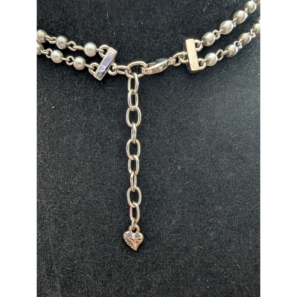 Gray‎ two-tone double strand carolee statement necklace